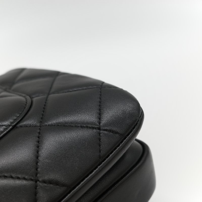 Chanel 香奈兒 Trendy CC 手把經典黑色 菱格紋絎縫 小羊皮 翻蓋式兩用包 肩背包 斜背包手提包-13