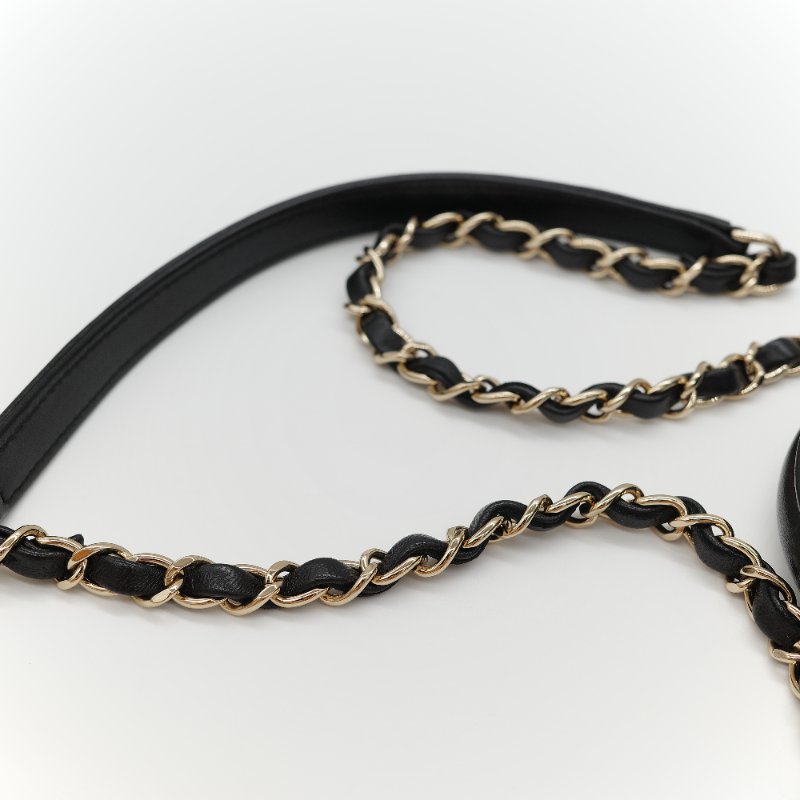 Chanel 香奈兒 Trendy CC 手把經典黑色 菱格紋絎縫 小羊皮 翻蓋式兩用包 肩背包 斜背包手提包-21