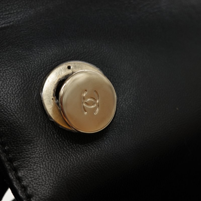 Chanel 香奈兒 Trendy CC 手把經典黑色 菱格紋絎縫 小羊皮 翻蓋式兩用包 肩背包 斜背包手提包-24