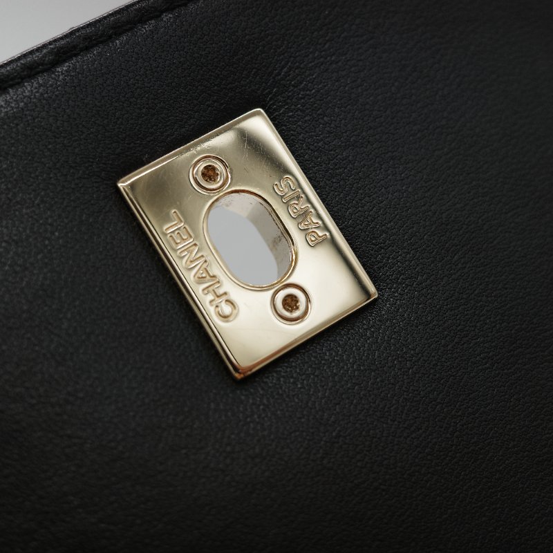 Chanel 香奈兒 Trendy CC 手把經典黑色 菱格紋絎縫 小羊皮 翻蓋式兩用包 肩背包 斜背包手提包-26