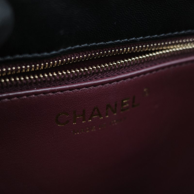 Chanel 香奈兒 Trendy CC 手把經典黑色 菱格紋絎縫 小羊皮 翻蓋式兩用包 肩背包 斜背包手提包-31