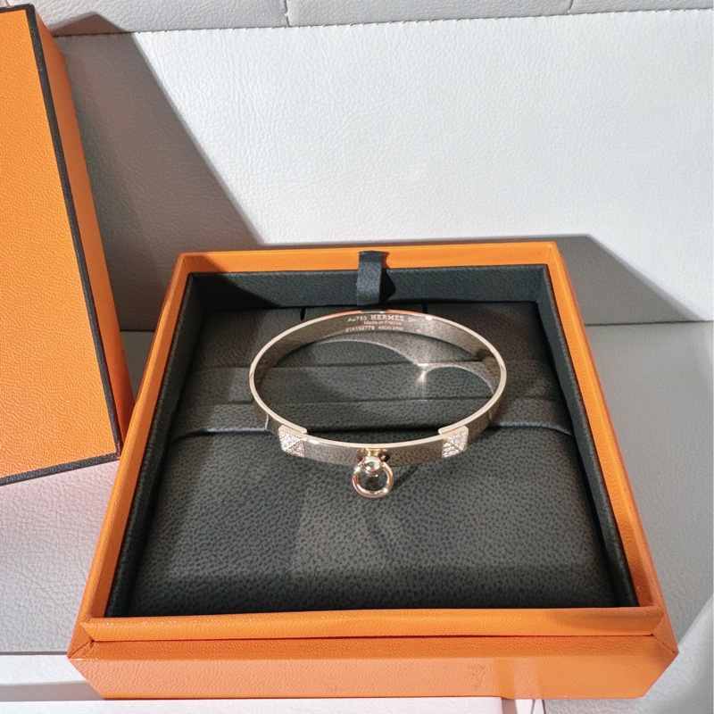 Hermes愛馬仕 Chien Collier de Chien 18K玫瑰金鑲鑽 CDC手鐲 ，SH 小號-2