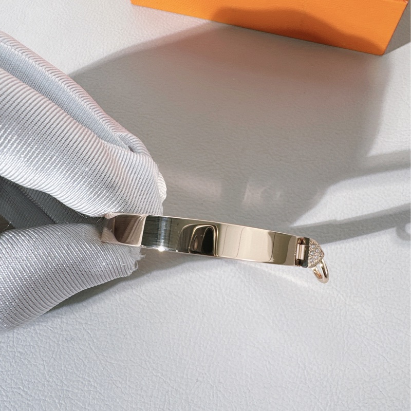 Hermes愛馬仕 Chien Collier de Chien 18K玫瑰金鑲鑽 CDC手鐲 ，SH 小號-3
