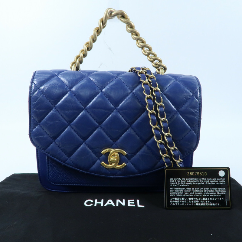 CHANEL 牛皮皮革2 Way Shoulder Bag金扣鏈帶手挽肩背兩用袋-5