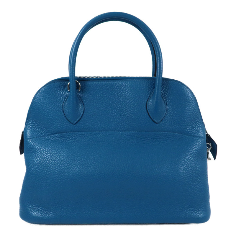 HERMES 【Hermes Fair】Clemence皮革Bolide 31銀扣手挽袋Bleu Izmir-1