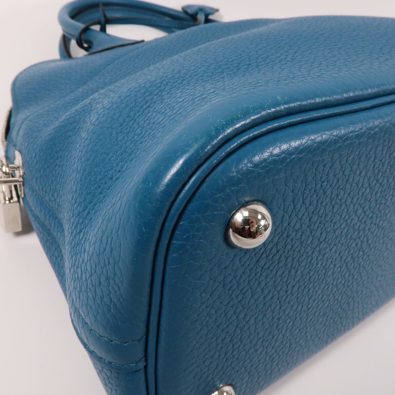 HERMES 【Hermes Fair】Clemence皮革Bolide 31銀扣手挽袋Bleu Izmir-4