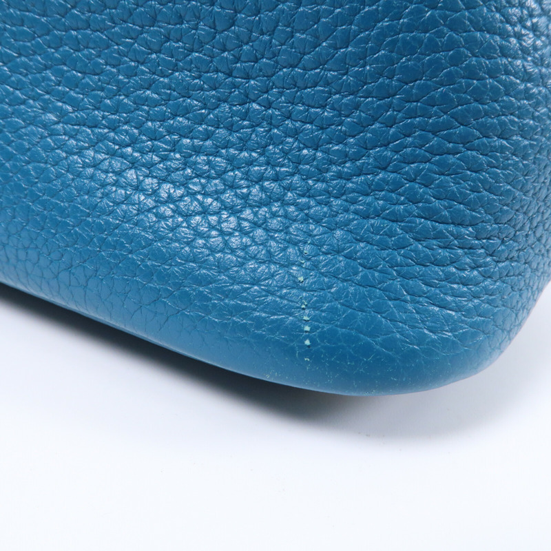 HERMES 【Hermes Fair】Clemence皮革Bolide 31銀扣手挽袋Bleu Izmir-9