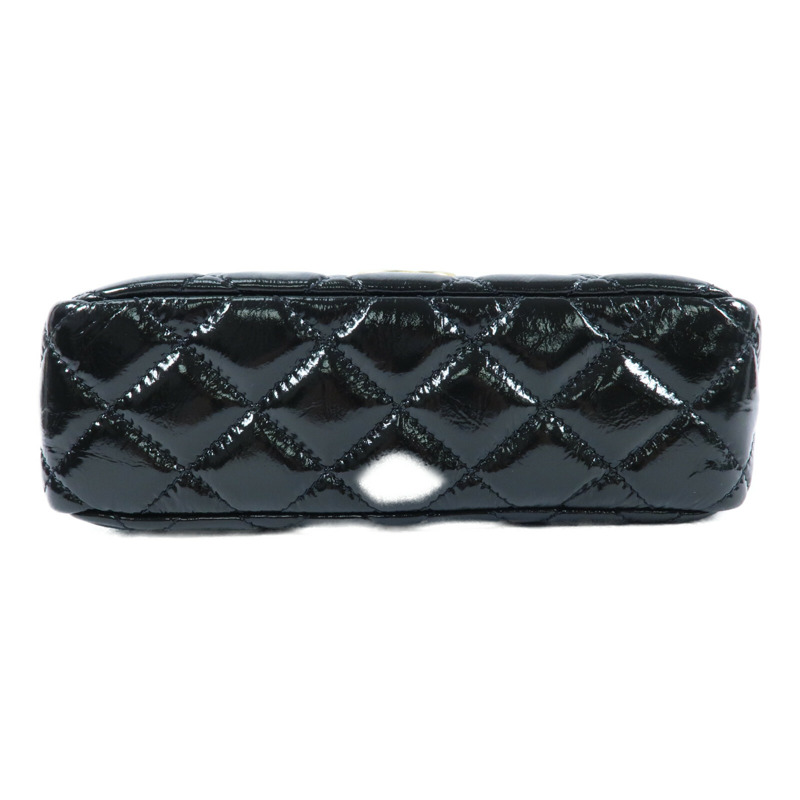 CHANEL 漆皮皮革Wavy CC Hobo金扣鏈帶肩背袋-3