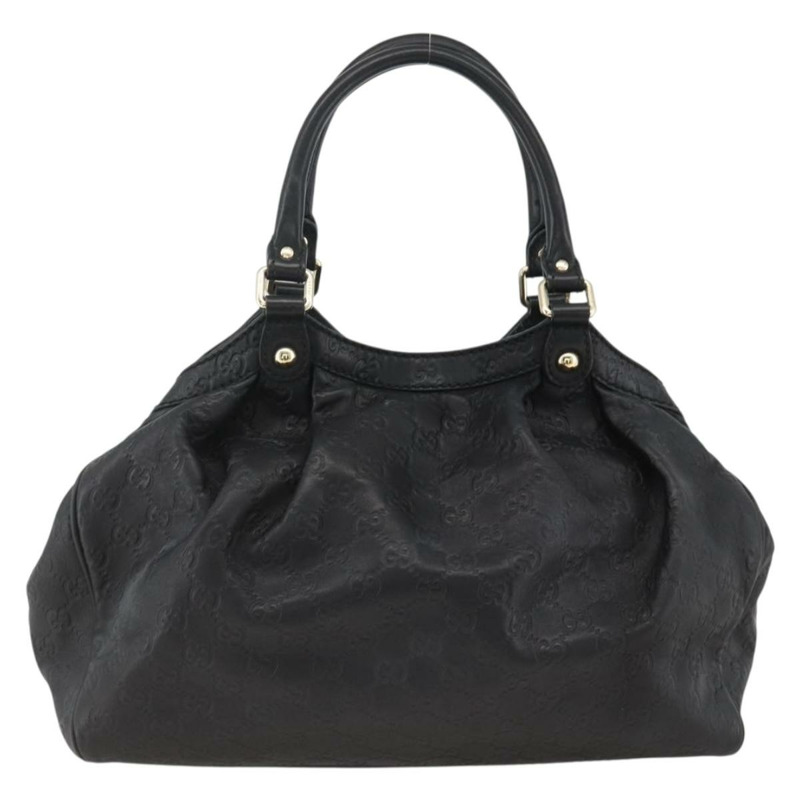 【日本直送】GUCCI GG帆布 Guccissima Sukey 手提包 皮革 黑色 金色 211944 正品 am11144A-1