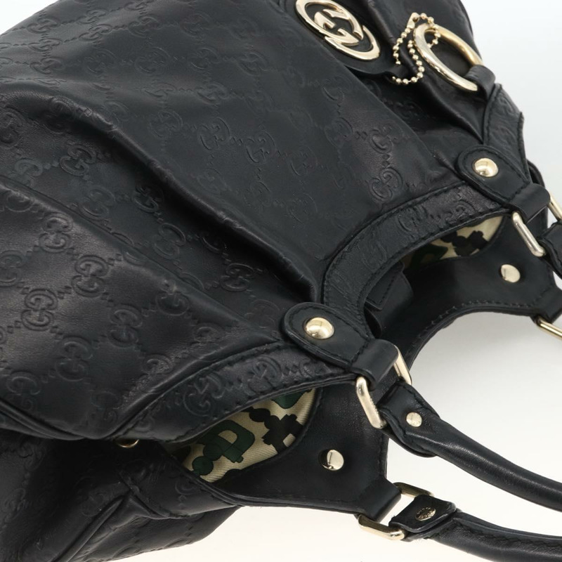 【日本直送】GUCCI GG帆布 Guccissima Sukey 手提包 皮革 黑色 金色 211944 正品 am11144A-5