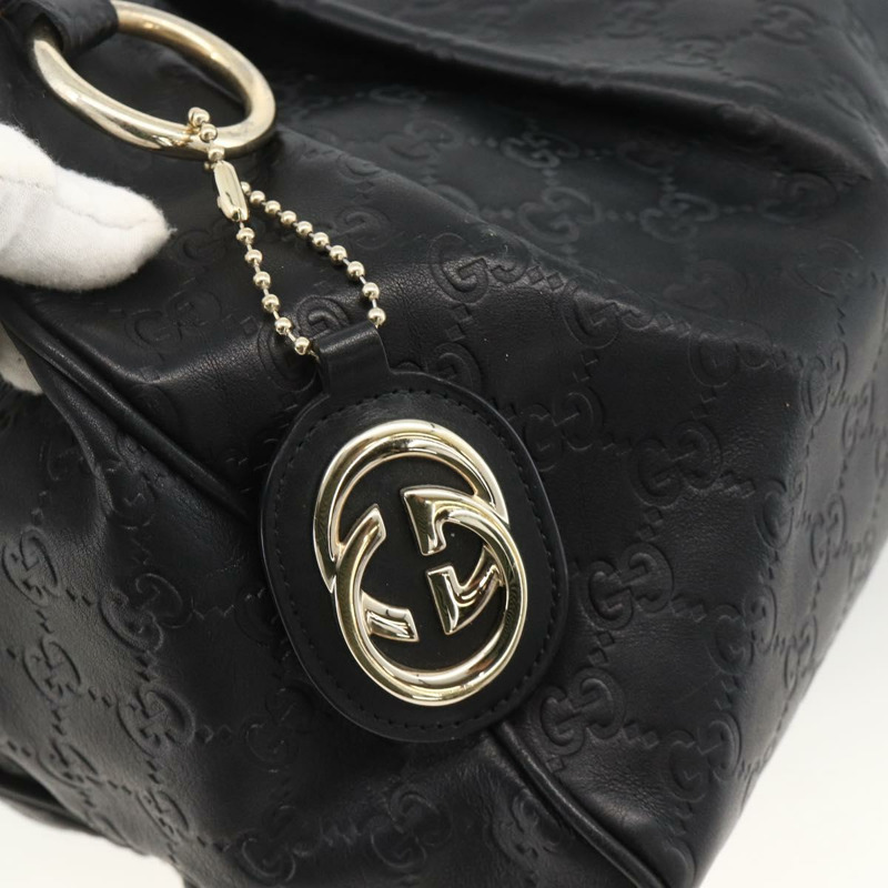 【日本直送】GUCCI GG帆布 Guccissima Sukey 手提包 皮革 黑色 金色 211944 正品 am11144A-9
