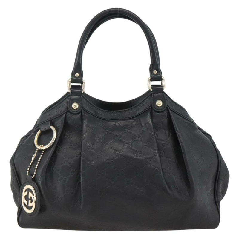 【日本直送】GUCCI GG帆布 Guccissima Sukey 手提包 皮革 黑色 金色 211944 正品 am11144A-12