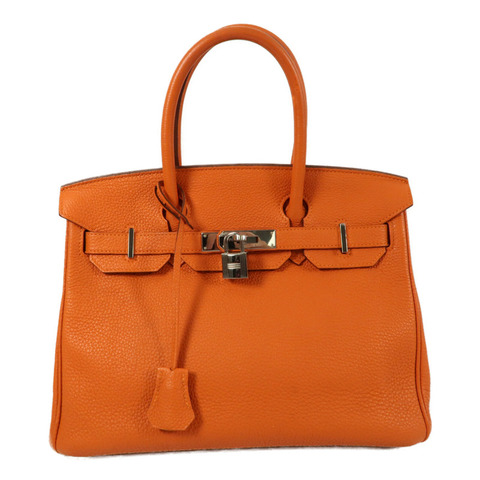 HERMES 【Hermes Fair】Togo皮革Birkin 30銀扣手挽袋Orange