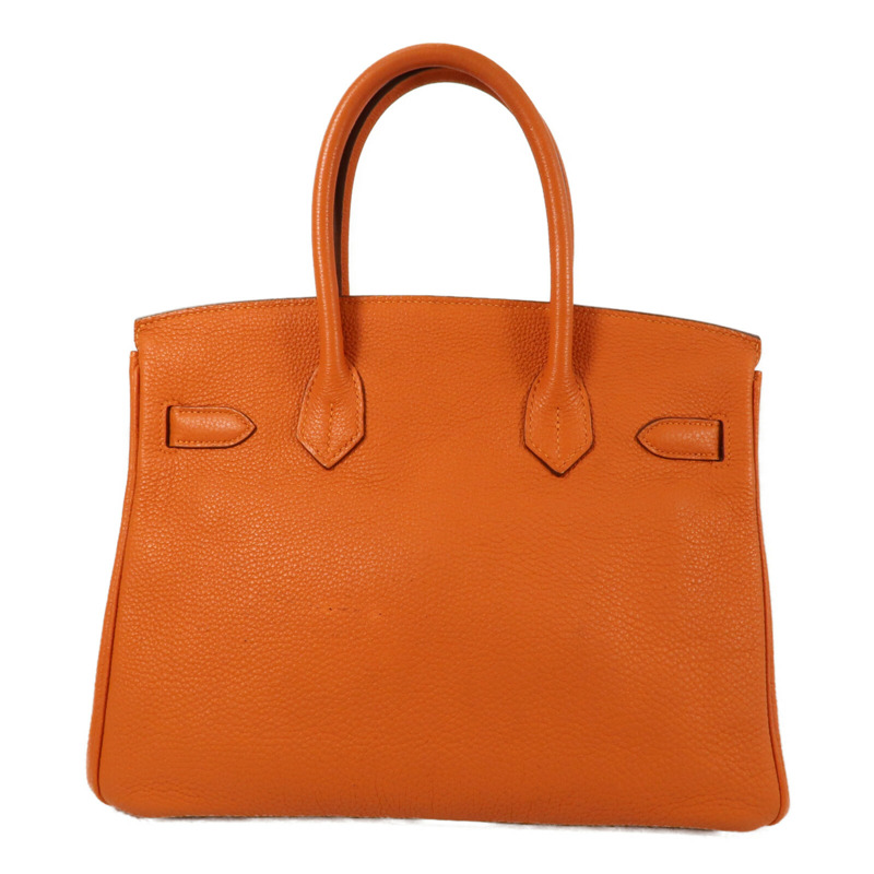 HERMES 【Hermes Fair】Togo皮革Birkin 30銀扣手挽袋Orange-1