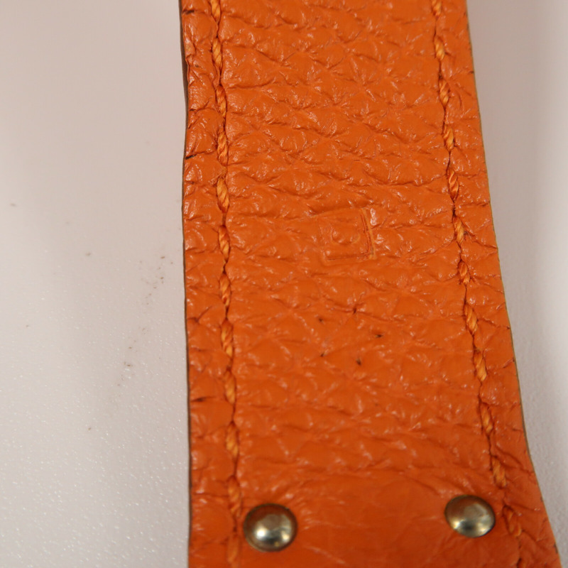 HERMES 【Hermes Fair】Togo皮革Birkin 30銀扣手挽袋Orange-14