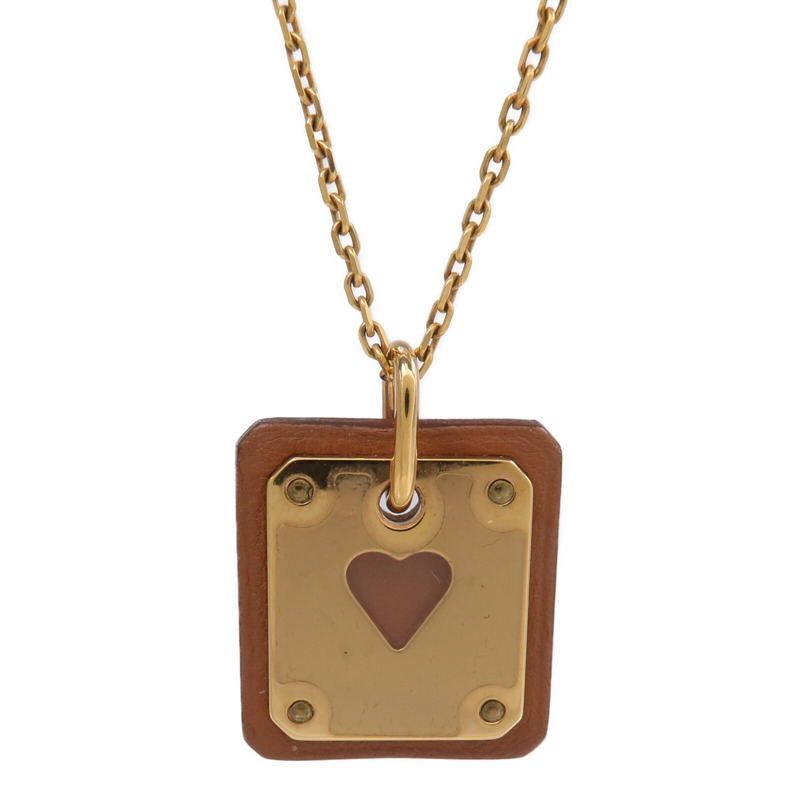 HERMES 金屬/皮革As De Coeu金扣耳環-2