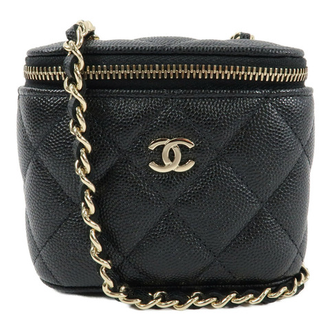 CHANEL 牛皮皮革Small Vanity Case金扣鏈帶肩背袋