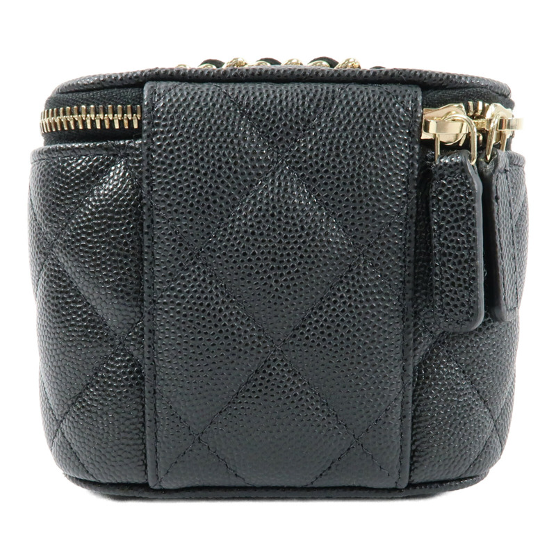 CHANEL 牛皮皮革Small Vanity Case金扣鏈帶肩背袋-1
