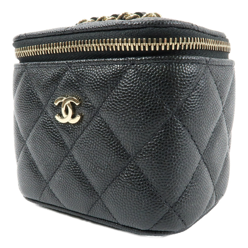 CHANEL 牛皮皮革Small Vanity Case金扣鏈帶肩背袋-2