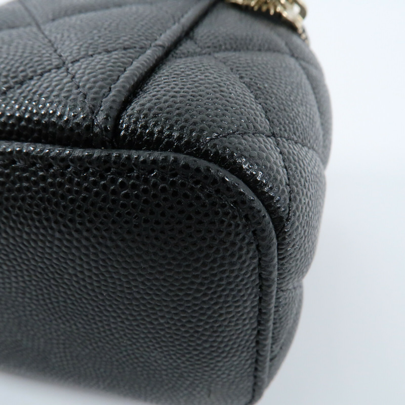 CHANEL 牛皮皮革Small Vanity Case金扣鏈帶肩背袋-10