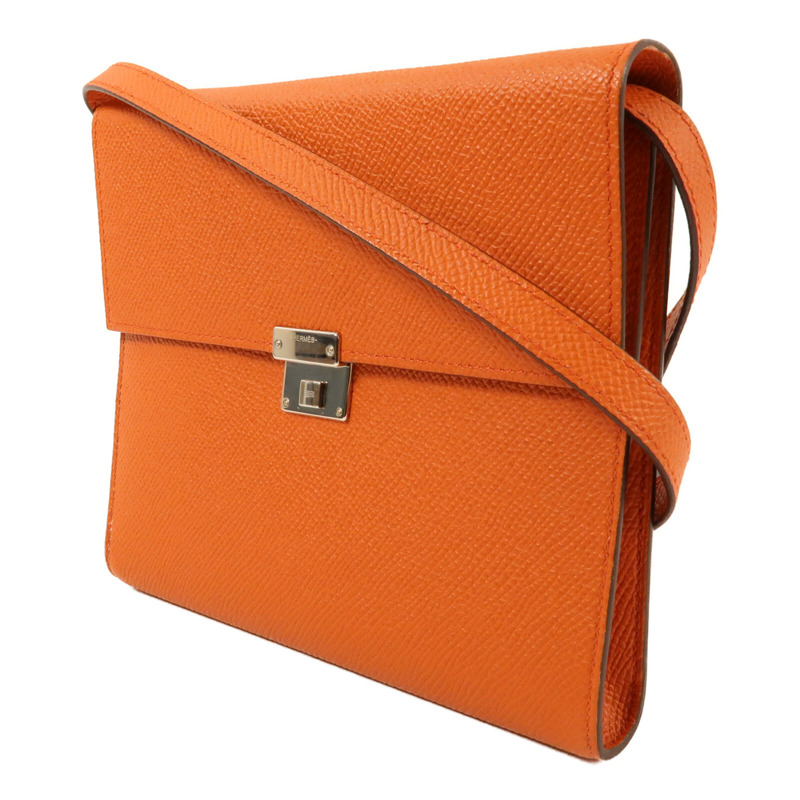 HERMES 【Hermes Fair】Epsom皮革Clic 16銀扣肩背袋Cuivre-2
