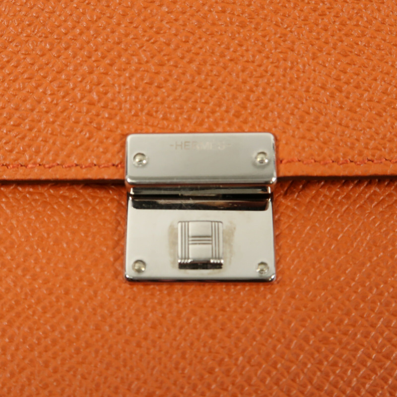 HERMES 【Hermes Fair】Epsom皮革Clic 16銀扣肩背袋Cuivre-9
