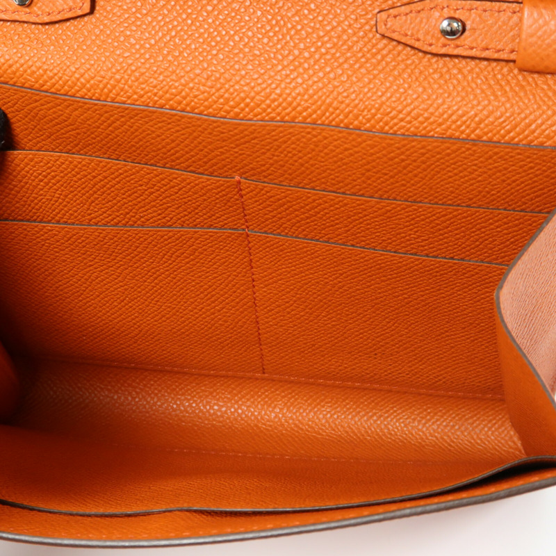 HERMES 【Hermes Fair】Epsom皮革Clic 16銀扣肩背袋Cuivre-10