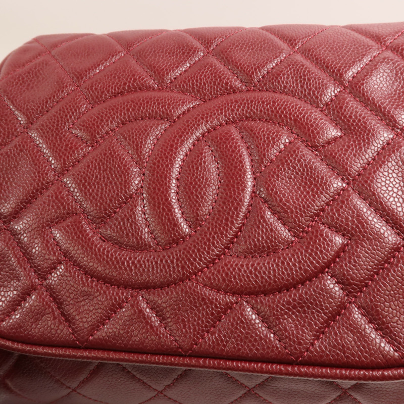 CHANEL 牛皮皮革Chain Shoulder銀扣鏈帶肩背袋-8