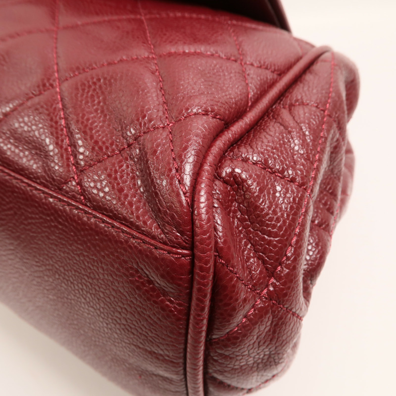 CHANEL 牛皮皮革Chain Shoulder銀扣鏈帶肩背袋-10