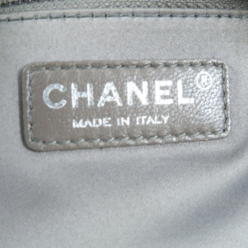 CHANEL 牛皮皮革PST Petite Shopping Tote Bag銀扣肩背袋-9