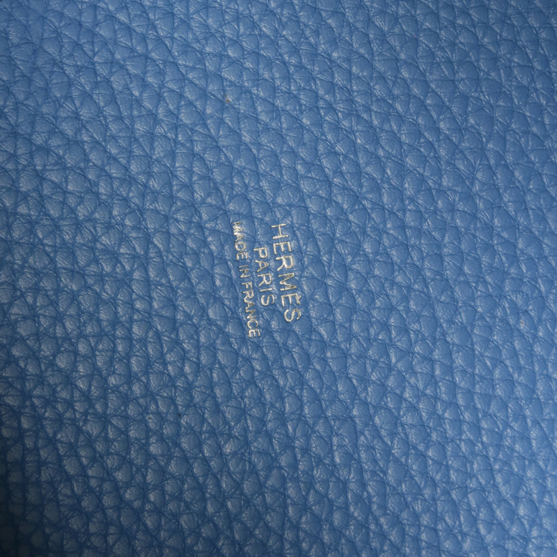 HERMES 【Hermes Fair】Clemence皮革Picotin MM銀扣手挽袋Bleu Paradis/Bleu Jean-5