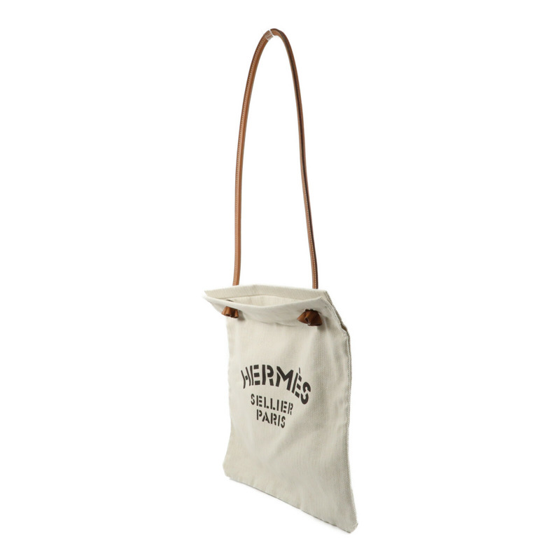 HERMES 【Hermes Fair】帆布/Swift皮革Aline銀扣肩背袋-2