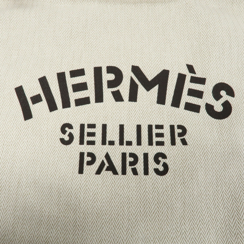 HERMES 【Hermes Fair】帆布/Swift皮革Aline銀扣肩背袋-10