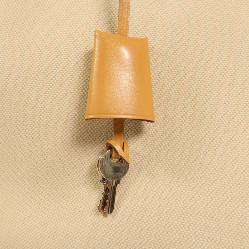 HERMES 【Hermes Fair】帆布Herbag PM銀扣手挽肩背兩用袋Beton-10