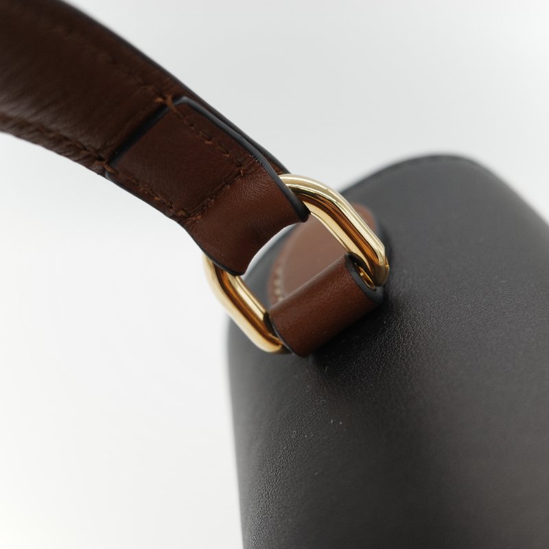 Gucci 古馳 Padlock 經典棕色 GG Supreme帆布 黑白雙色小牛皮 金屬鎖扣 頂部手提斜背兩用包-17