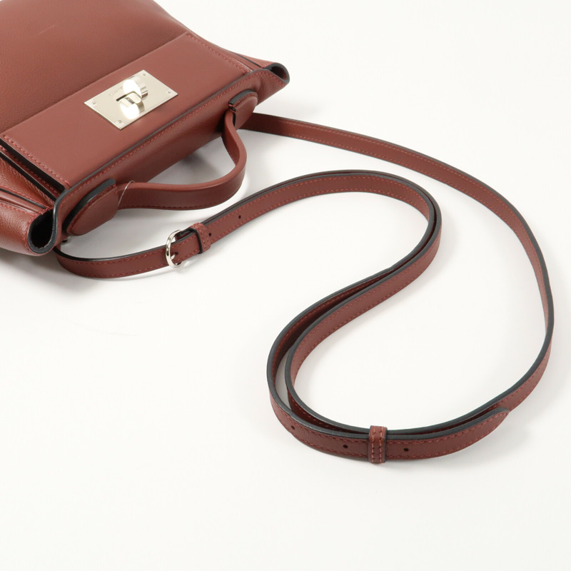 HERMES 【Hermes Fair】Evercolor皮革24/24 Mini銀扣手挽肩背兩用袋Rougeh-8