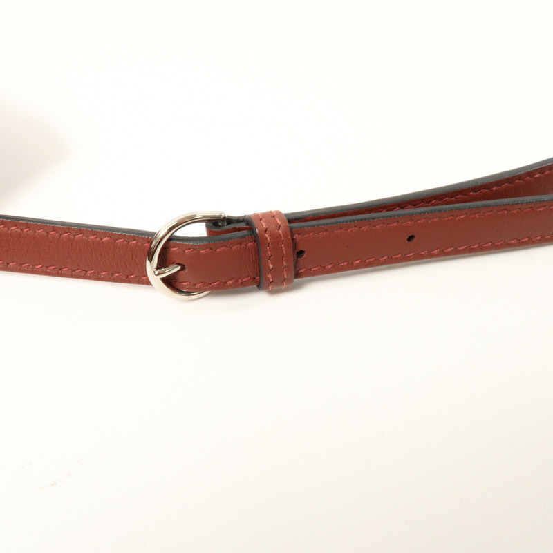 HERMES 【Hermes Fair】Evercolor皮革24/24 Mini銀扣手挽肩背兩用袋Rougeh-13