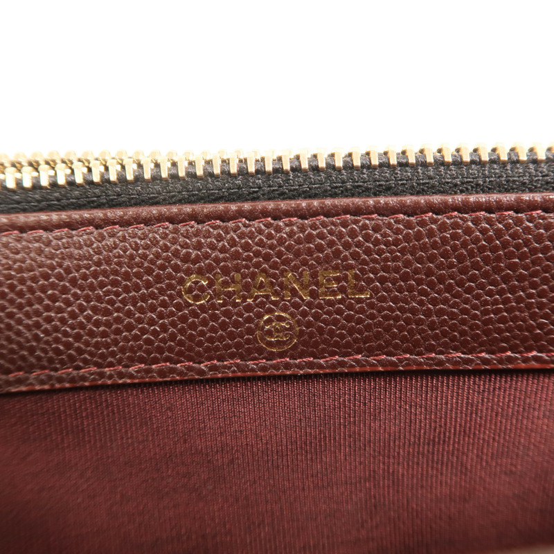 CHANEL 牛皮皮革Double Zip Clutch金扣鏈帶肩背袋-6