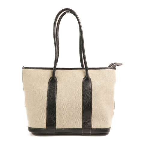 HERMES 【Hermes Fair】帆布Garden Party Zip銀扣手挽袋