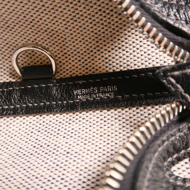 HERMES 【Hermes Fair】帆布Garden Party Zip銀扣手挽袋-5