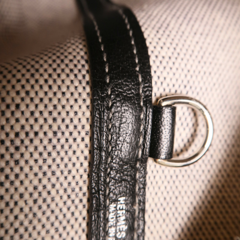 HERMES 【Hermes Fair】帆布Garden Party Zip銀扣手挽袋-6