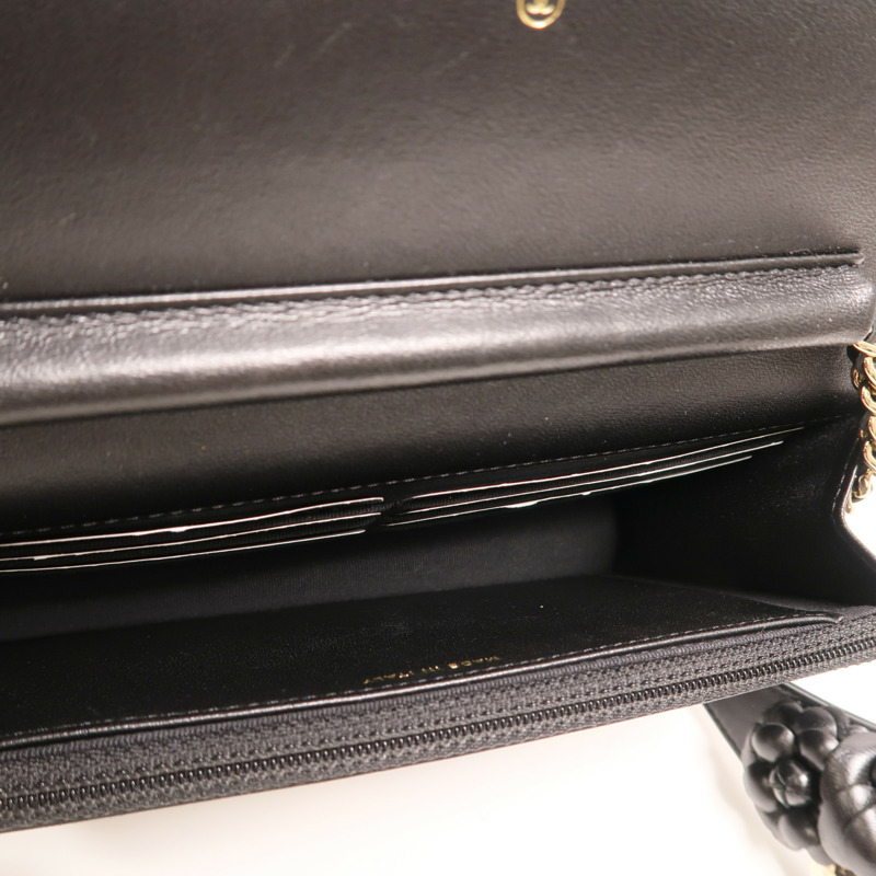 CHANEL 羊皮皮革Wallet On Chain金扣鏈帶肩背袋-4