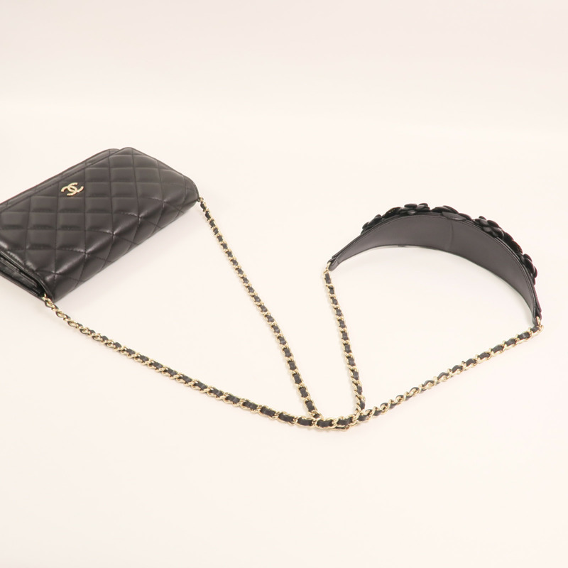 CHANEL 羊皮皮革Wallet On Chain金扣鏈帶肩背袋-8