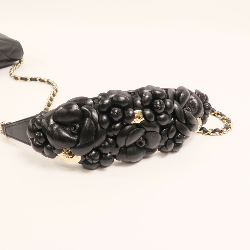 CHANEL 羊皮皮革Wallet On Chain金扣鏈帶肩背袋-15