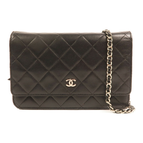 CHANEL 羊皮皮革WOC Wallet On Chain銀扣鏈帶肩背袋