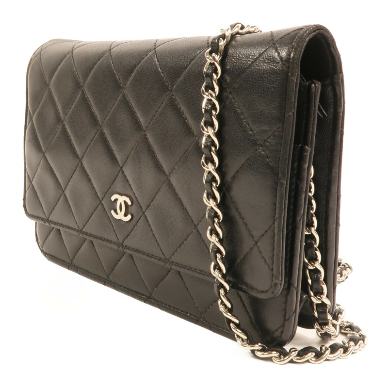 CHANEL 羊皮皮革WOC Wallet On Chain銀扣鏈帶肩背袋-2