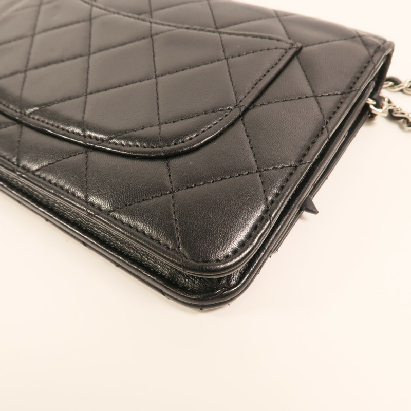 CHANEL 羊皮皮革WOC Wallet On Chain銀扣鏈帶肩背袋-12