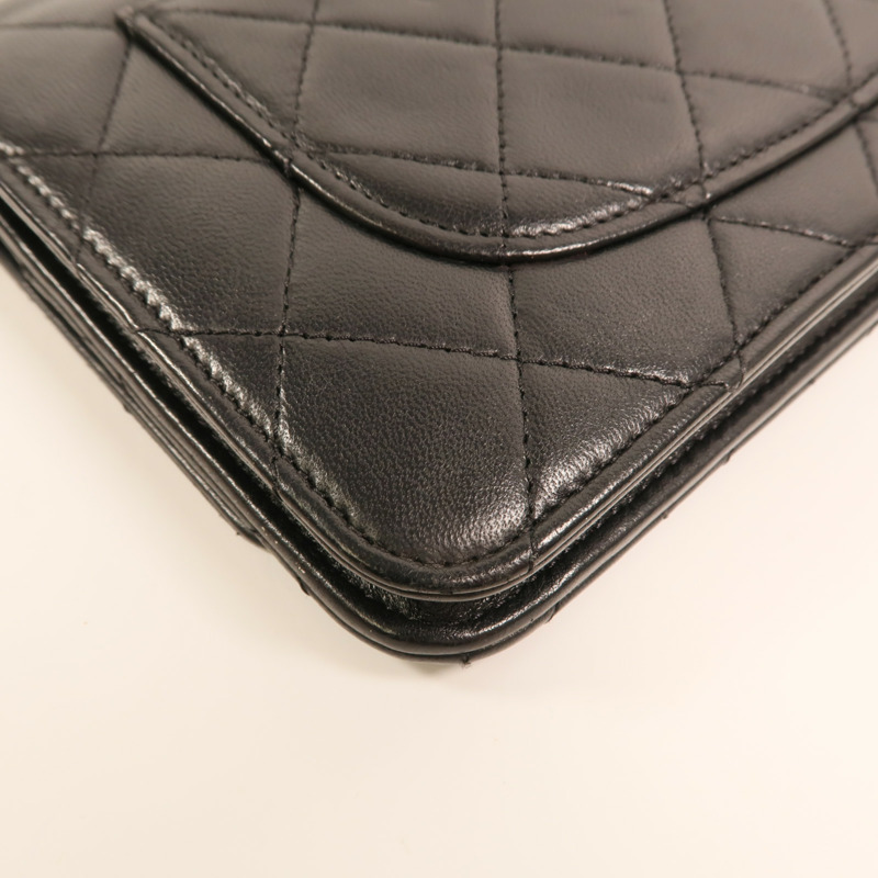 CHANEL 羊皮皮革WOC Wallet On Chain銀扣鏈帶肩背袋-13