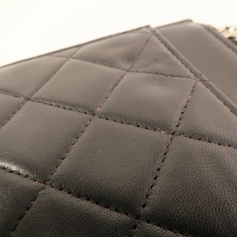 CHANEL 羊皮皮革WOC Wallet On Chain銀扣鏈帶肩背袋-14