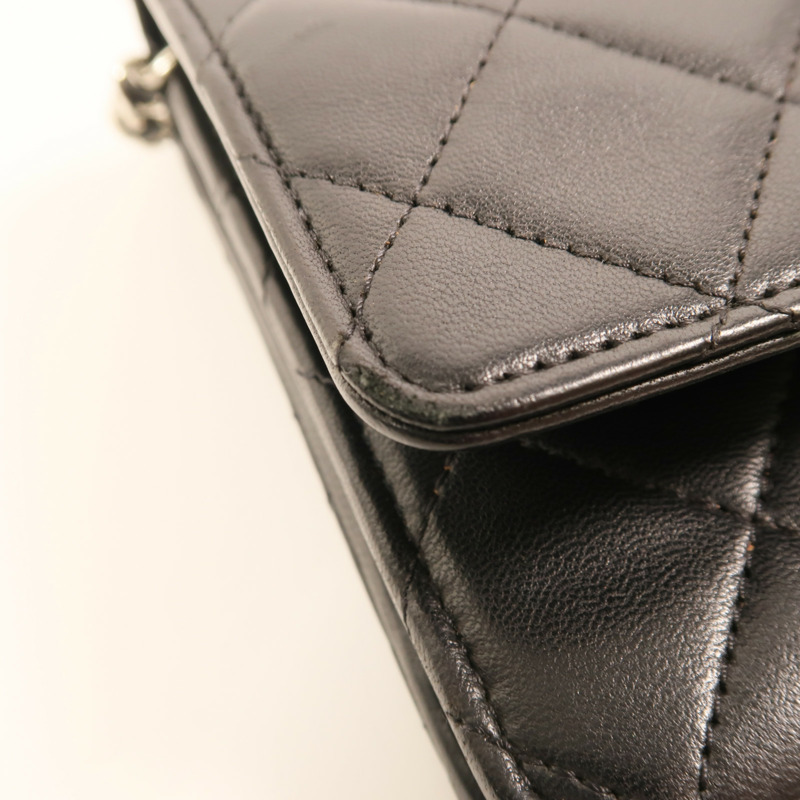 CHANEL 羊皮皮革WOC Wallet On Chain銀扣鏈帶肩背袋-15